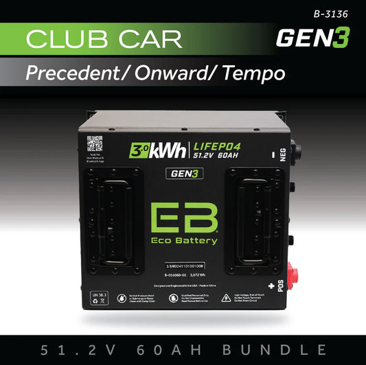 Eco Battery GEN3 Lithium Bundle – 51V 60Ah for Club Car Precedent / Onward / Tempo