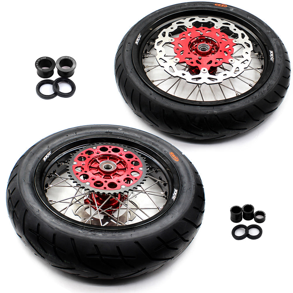KKE 17 Inch CUSH Drive Supermoto Rims Tires For HONDA XR650L 1993-2024