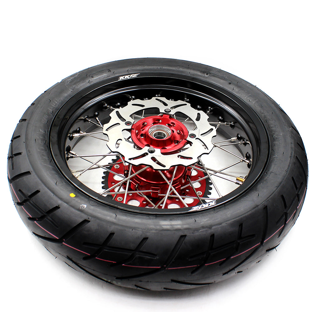 KKE 17 Inch CUSH Drive Supermoto Rims Tires For HONDA XR650L 1993-2024