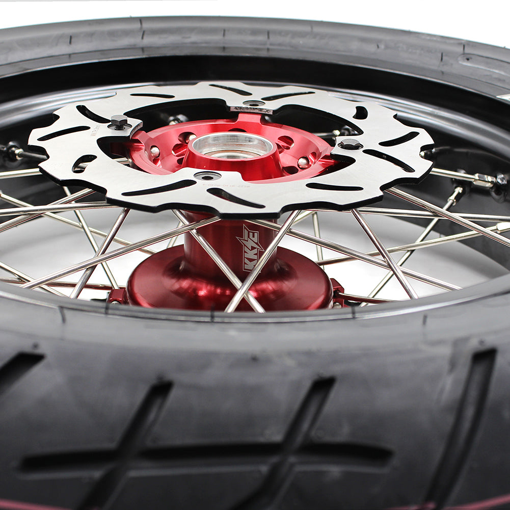 KKE 17 Inch CUSH Drive Supermoto Rims Tires For HONDA XR650L 1993-2024
