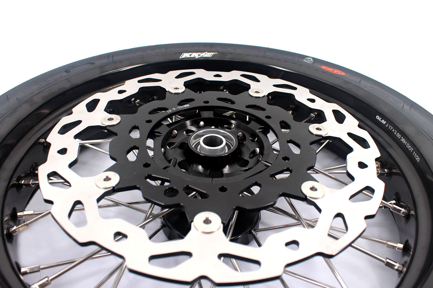 KKE CUSH DRIVE 3.5-4.25*17" Supermoto Wheels Kit For SUZUKI DRZ400 DRZ400E DRZ400S CST Tires