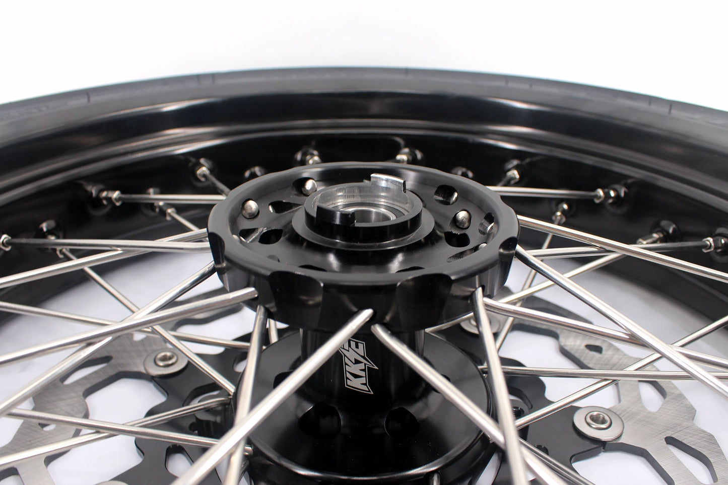 KKE CUSH DRIVE 3.5/4.25*17in. Supmermoto Wheels Kit For SUZUKI DRZ400SM 2005-2024 CST Tires