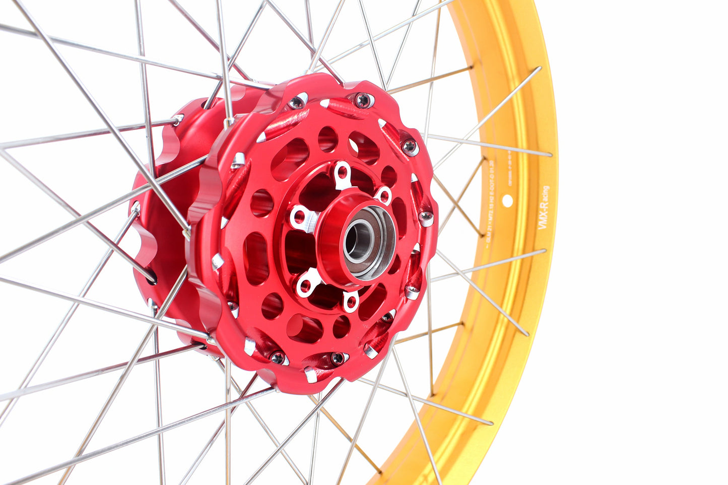 VMX 21/18 Tubeless Rims Fit Honda XL750 Transalp 2023-2024 Red Hub & Gold Rim