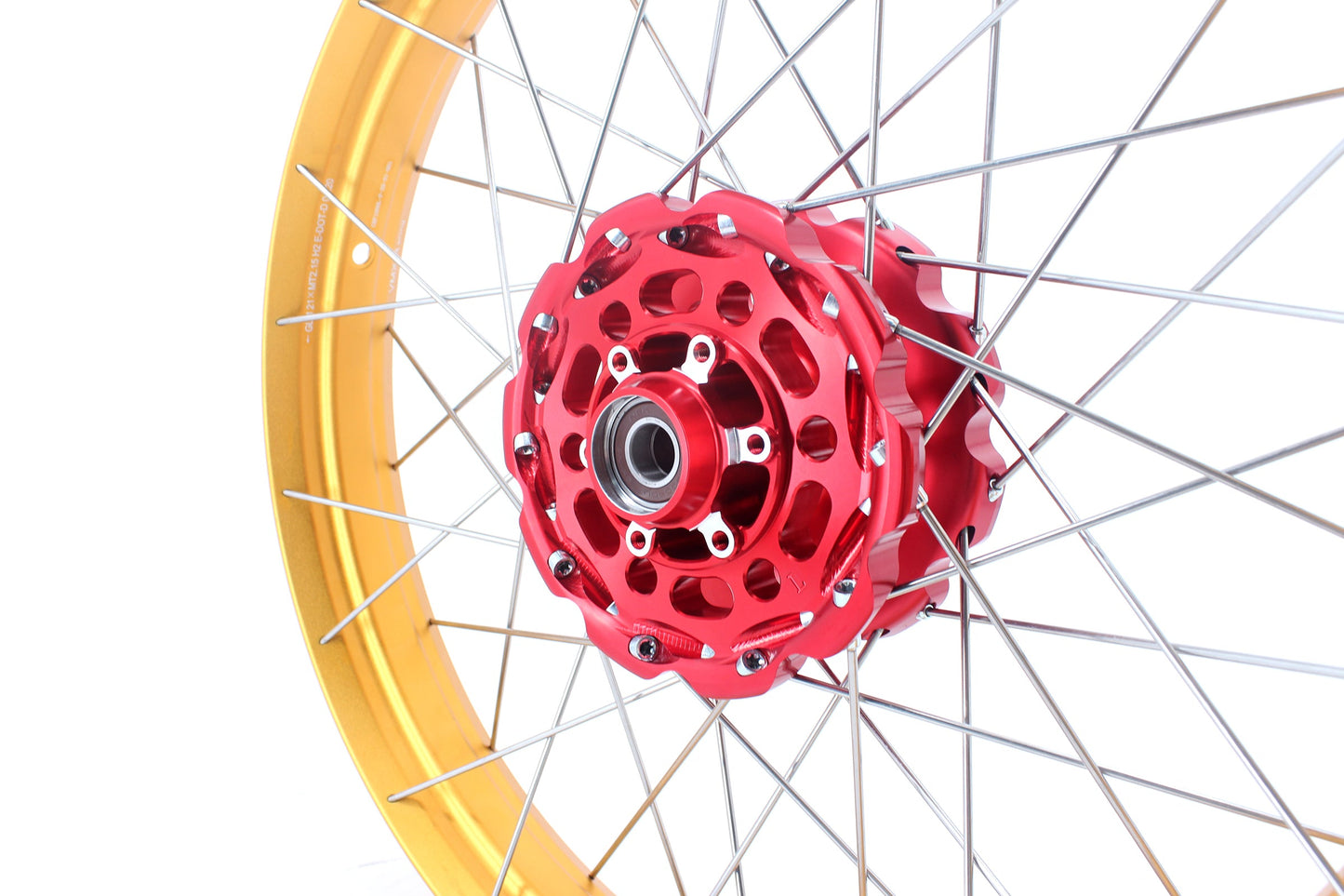 VMX 21/18 Tubeless Rims Fit Honda XL750 Transalp 2023-2024 Red Hub & Gold Rim