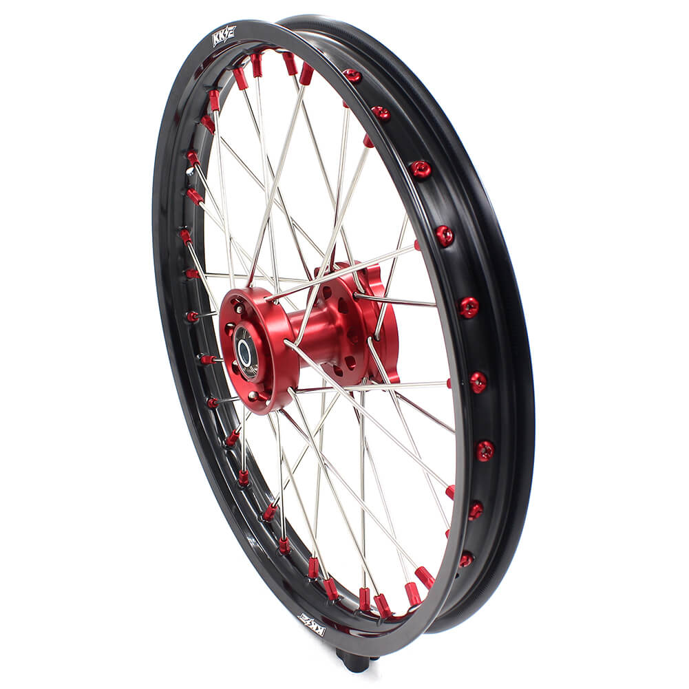 KKE 17 & 14 Kids Wheels Rims For HONDA CRF150R CRF150RB 2007-2025 Red Alloy Nipple