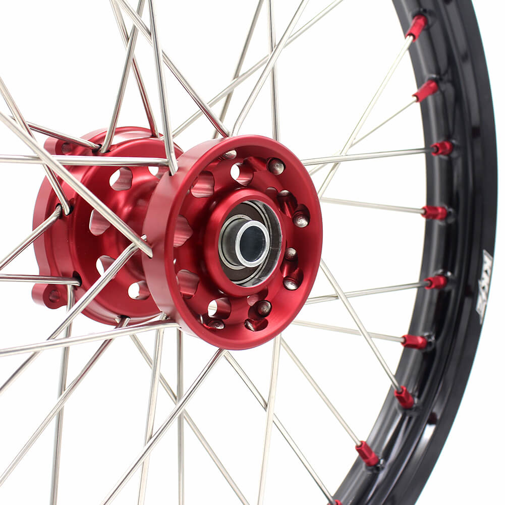 KKE 17 & 14 Kids Wheels Rims For HONDA CRF150R CRF150RB 2007-2025 Red Alloy Nipple