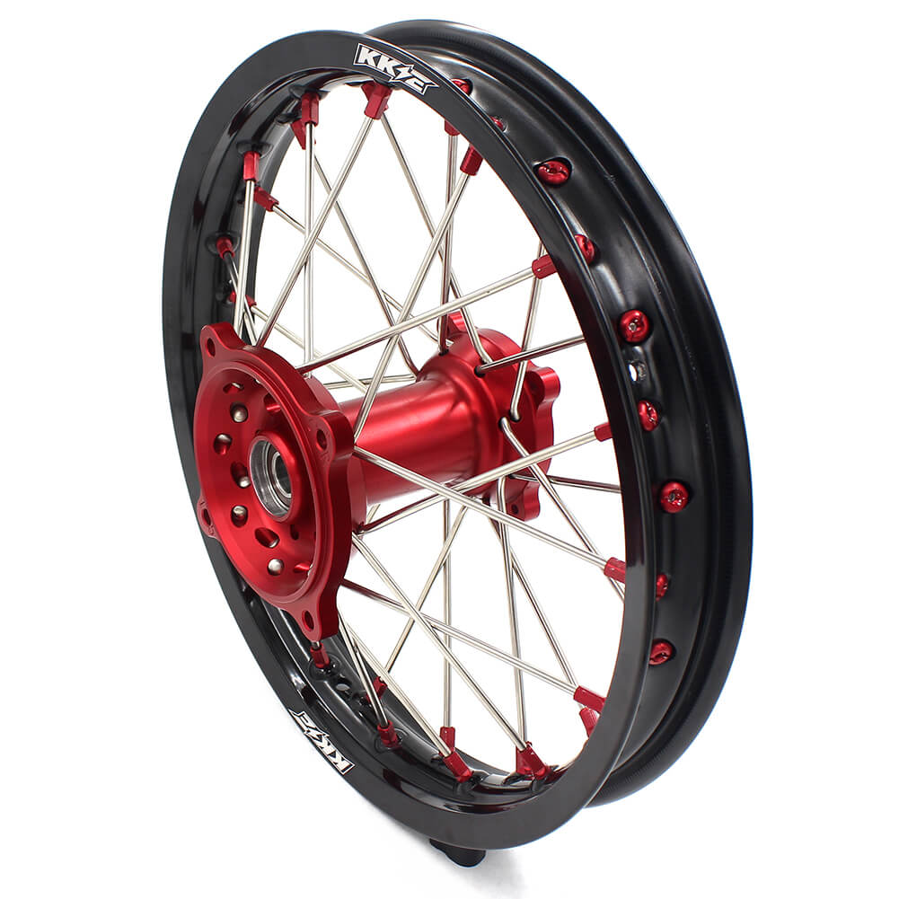 KKE 17 & 14 Kids Wheels Rims For HONDA CRF150R CRF150RB 2007-2025 Red Alloy Nipple