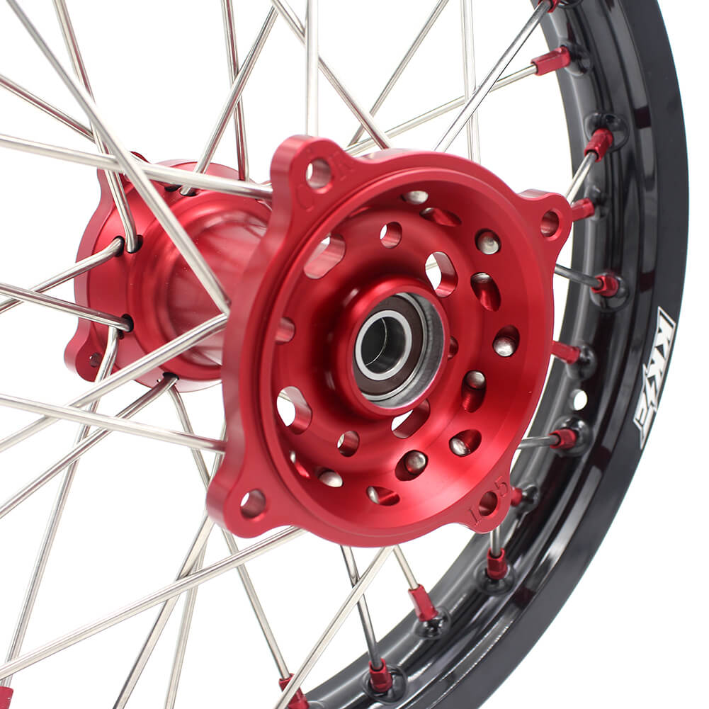 KKE 17 & 14 Kids Wheels Rims For HONDA CRF150R CRF150RB 2007-2025 Red Alloy Nipple