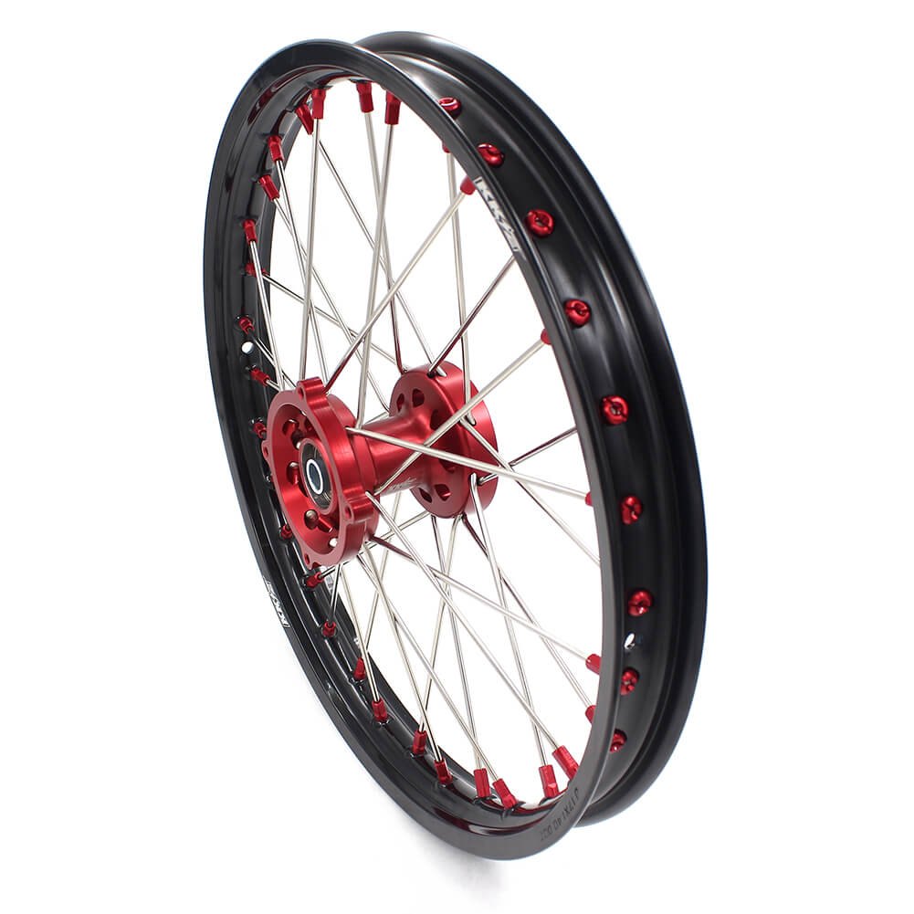 KKE 17 & 14 Kids Wheels Rims For HONDA CRF150R CRF150RB 2007-2025 Red Alloy Nipple