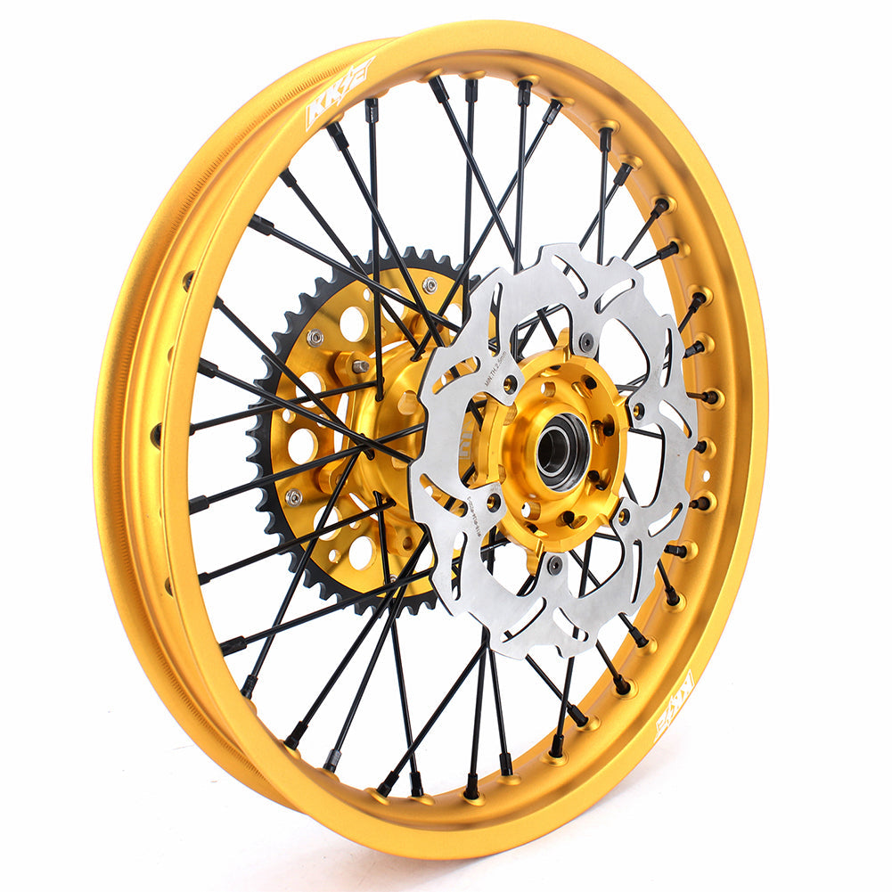 KKE 21 & 19 Gold Rims For Suzuki RM125 2001-2007 RM250 2001-2008 Off Road Wheels