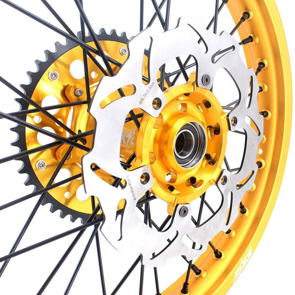 KKE 21 & 19 Gold Rims For Suzuki RM125 2001-2007 RM250 2001-2008 Off Road Wheels