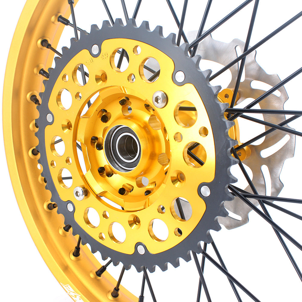 KKE 21 & 19 Gold Rims For Suzuki RM125 2001-2007 RM250 2001-2008 Off Road Wheels