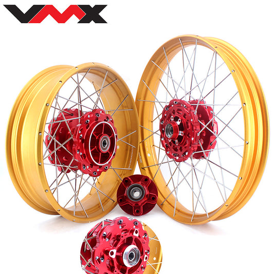 VMX 21" 18" Tubeless Rims Fit Honda Africa Twin CRF1100L 2020-2023 Red Hubs Gold Rims