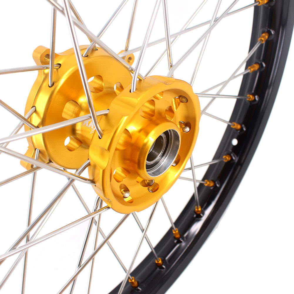 KKE 21 & 18 Enduro Rims for Suzuki RMZ250 2007-2022 RMZ450 2005 Gold Nipple