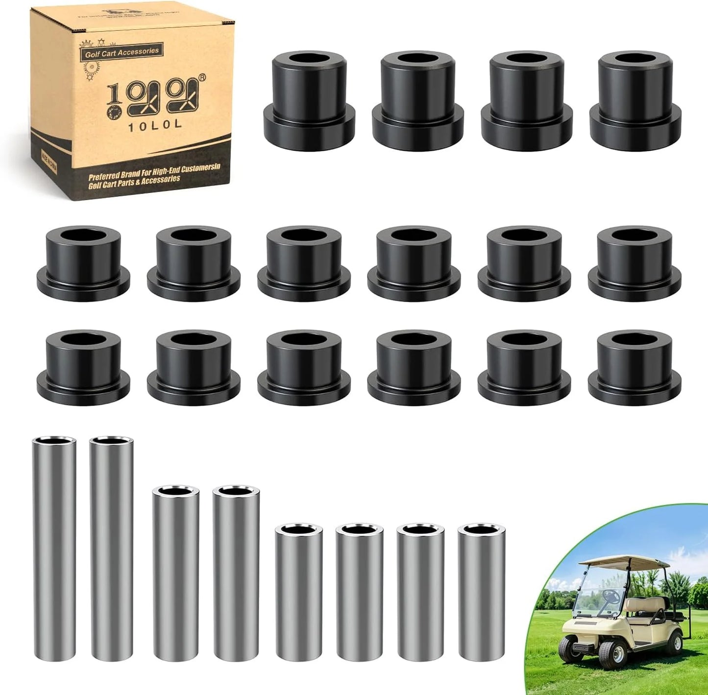 Golf Cart Front Lower Spring Upper A Arm Bushing Kit for Club Car DS -