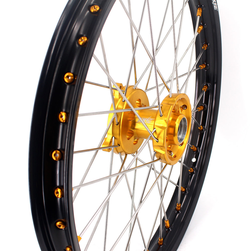 KKE 21 & 18 Enduro Rims for Suzuki RMZ250 2007-2022 RMZ450 2005 Gold Nipple