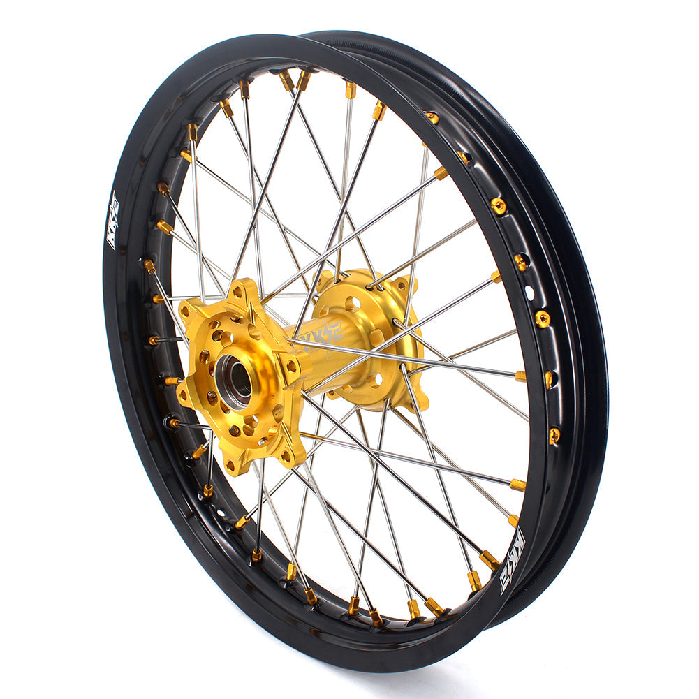 KKE 21 & 18 Enduro Rims for Suzuki RMZ250 2007-2022 RMZ450 2005 Gold Nipple