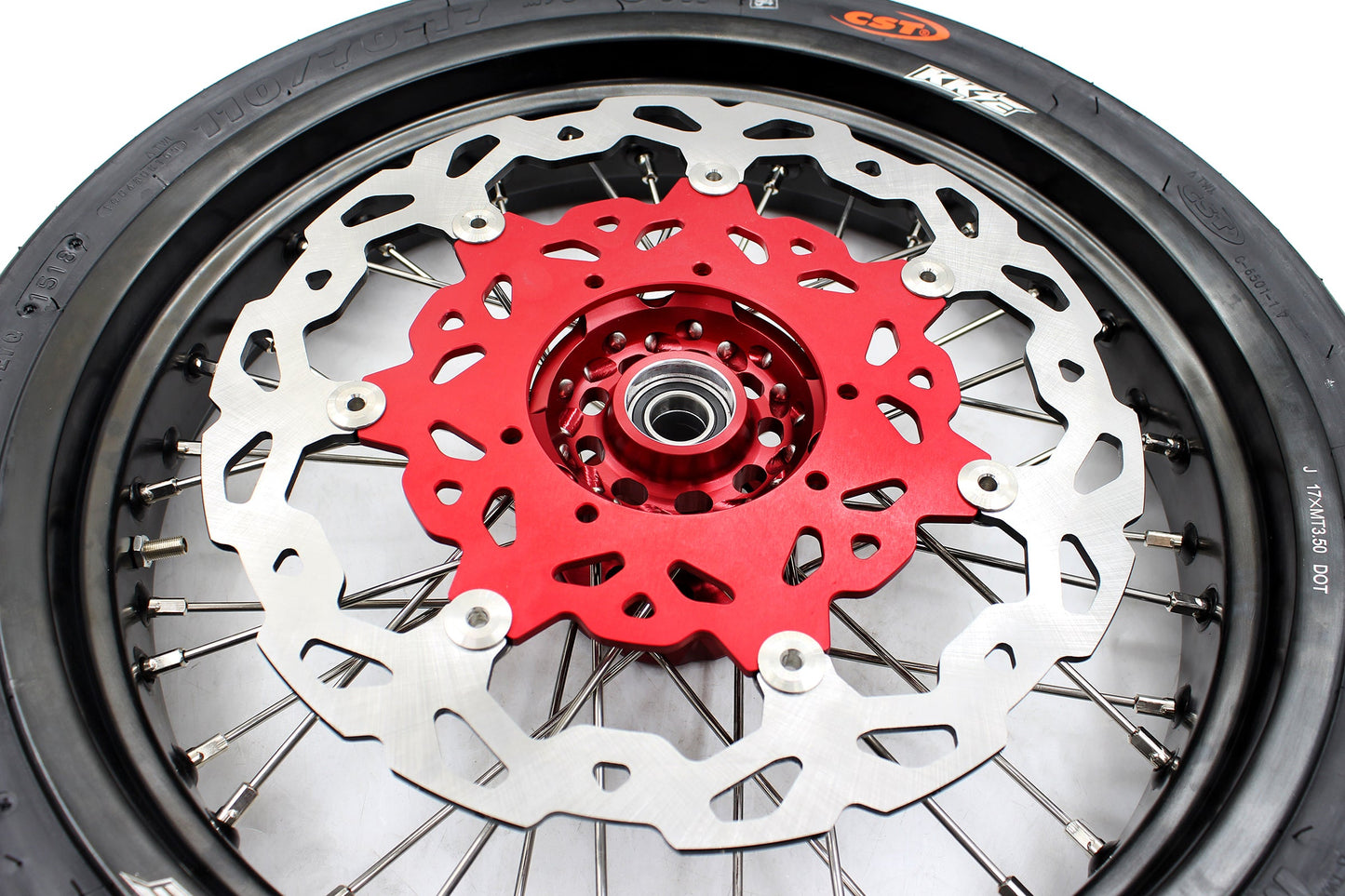 KKE 17" Supermoto Wheels Tires For HONDA CRF250R 04-13 CRF450R 02-12