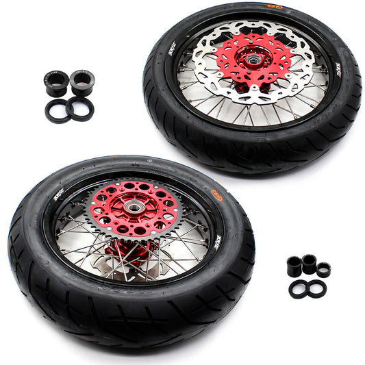 KKE 17 Inch CUSH Drive Supermoto Rims Tires For HONDA XR650L 1993-2024