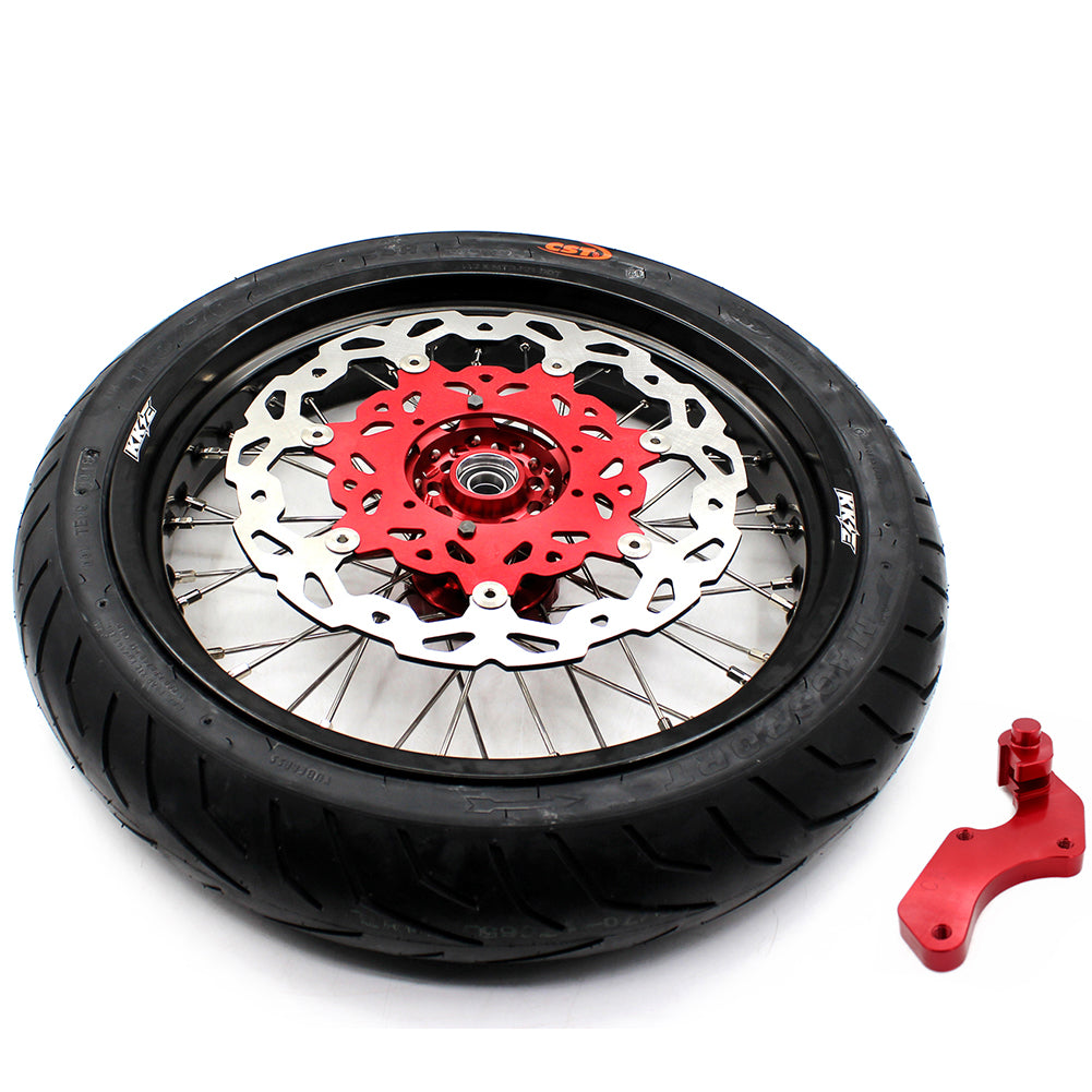 KKE 17 Inch CUSH Drive Supermoto Rims Tires For HONDA XR650L 1993-2024