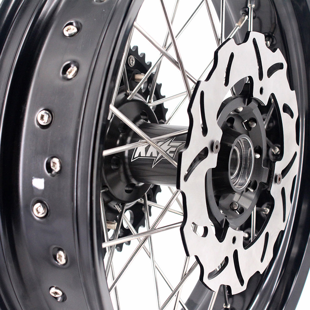 KKE 17 Inch Supermoto Rims for Honda CRF250R 04-13 CRF450R 02-12 Black