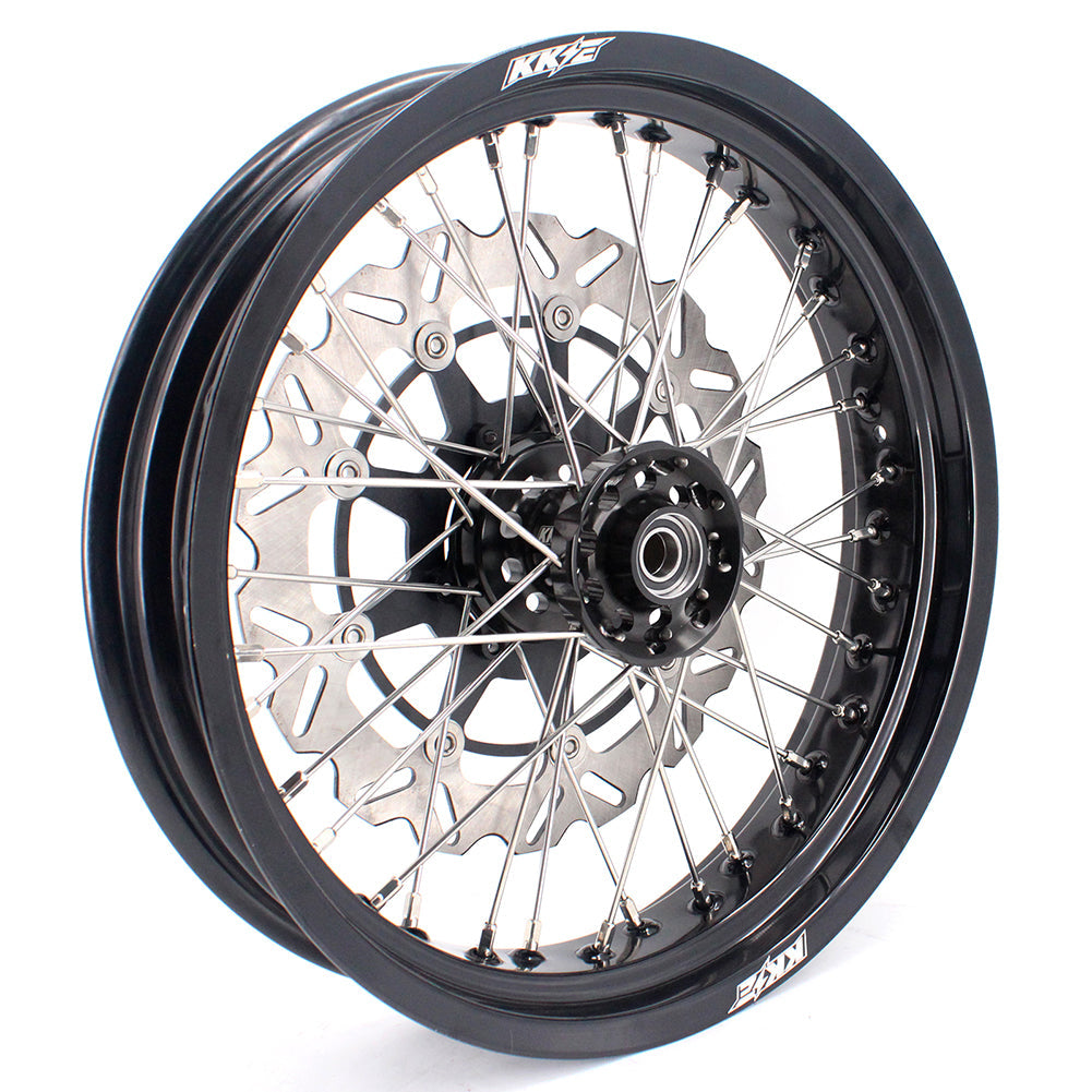 KKE 17 Inch Supermoto Rims for Honda CRF250R 04-13 CRF450R 02-12 Black