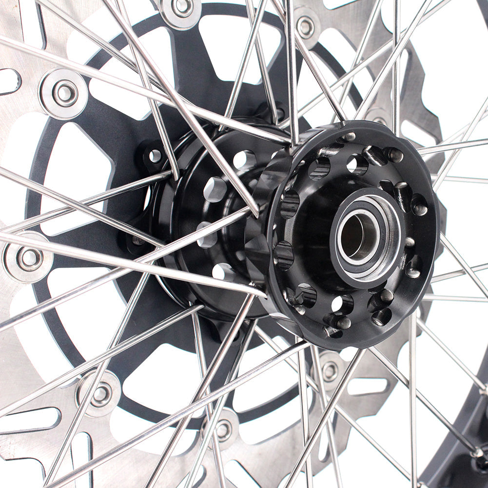 KKE 17 Inch Supermoto Rims for Honda CRF250R 04-13 CRF450R 02-12 Black