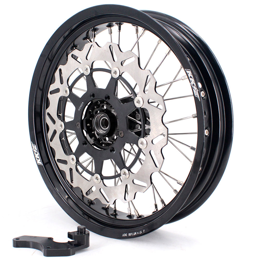 KKE 17 Inch Supermoto Rims for Honda CRF250R 04-13 CRF450R 02-12 Black