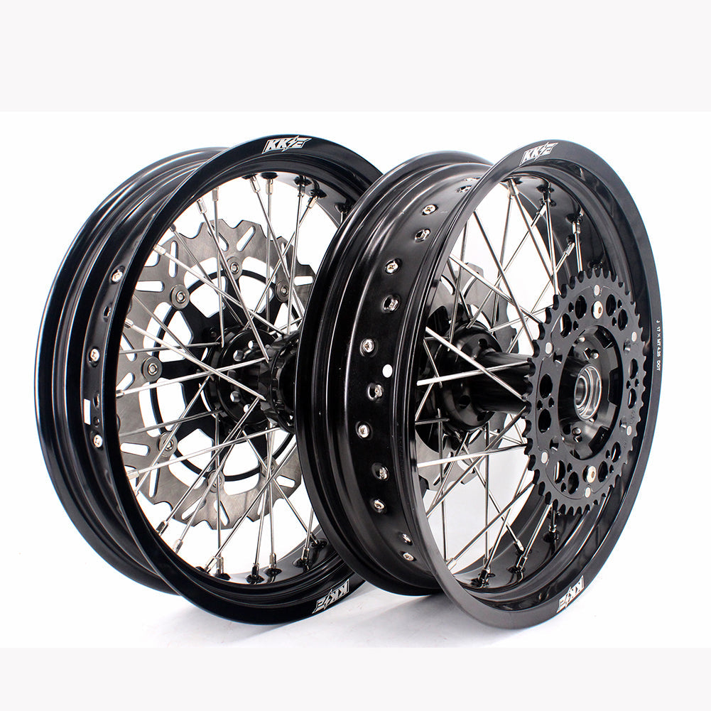 KKE 17 Inch Supermoto Rims for Honda CRF250R 04-13 CRF450R 02-12 Black