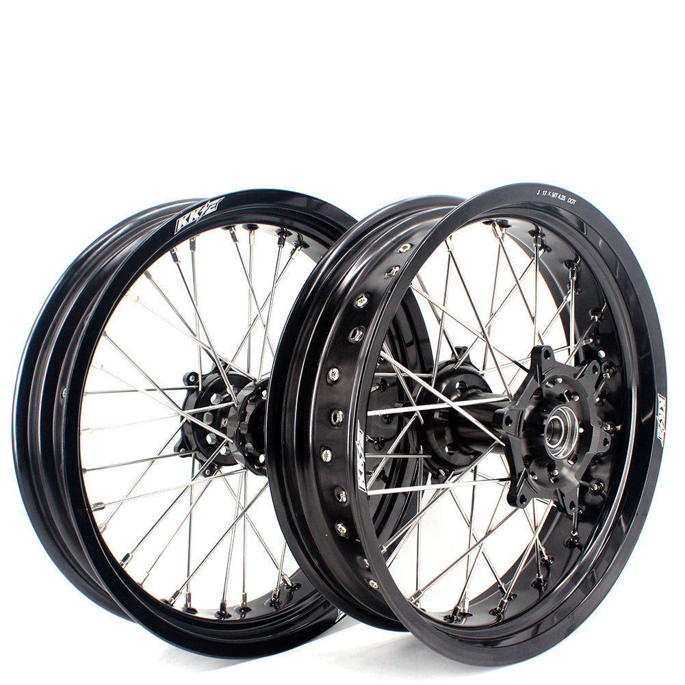 KKE 17 Inch Supermoto Rims for Honda CRF250R 04-13 CRF450R 02-12 Black