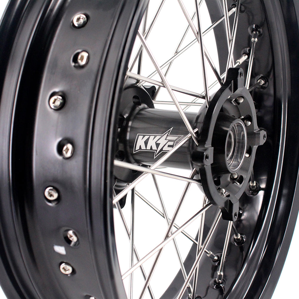 KKE 17 Inch Supermoto Rims for Honda CRF250R 04-13 CRF450R 02-12 Black