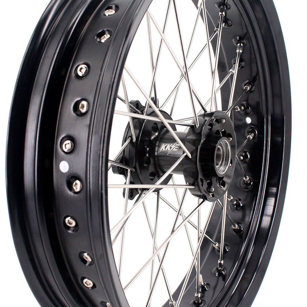 KKE 17 Inch Supermoto Rims for Honda CRF250R 04-13 CRF450R 02-12 Black