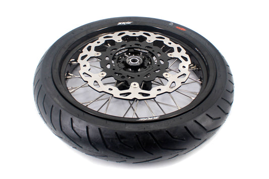 KKE CUSH DRIVE 3.5-4.25*17" Supermoto Wheels Kit For SUZUKI DRZ400 DRZ400E DRZ400S CST Tires