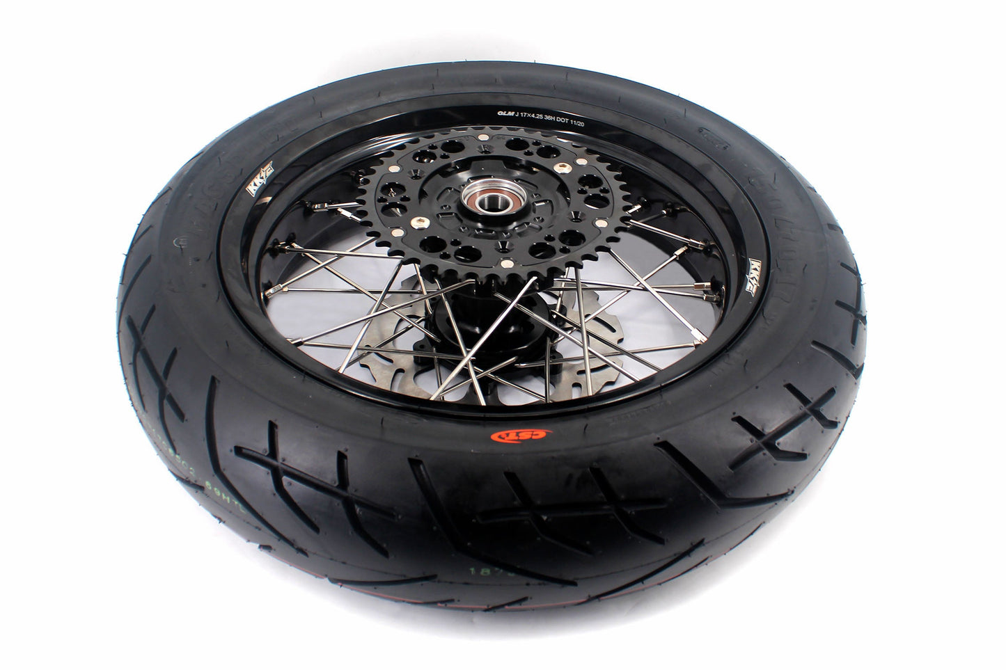 KKE CUSH DRIVE 3.5-4.25*17" Supermoto Wheels Kit For SUZUKI DRZ400 DRZ400E DRZ400S CST Tires
