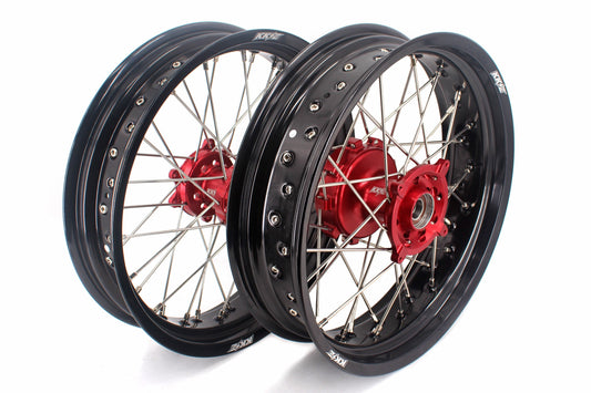 KKE 3.5 & 4.25 Cush Drive Supermoto Rims for HONDA CRF250R/450R 2002-2012 Red&Black