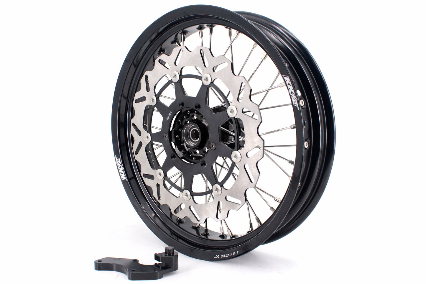 KKE 17 inch Supermoto Wheels Rims for HONDA XR650L 1993-2024 Black Hub Discs
