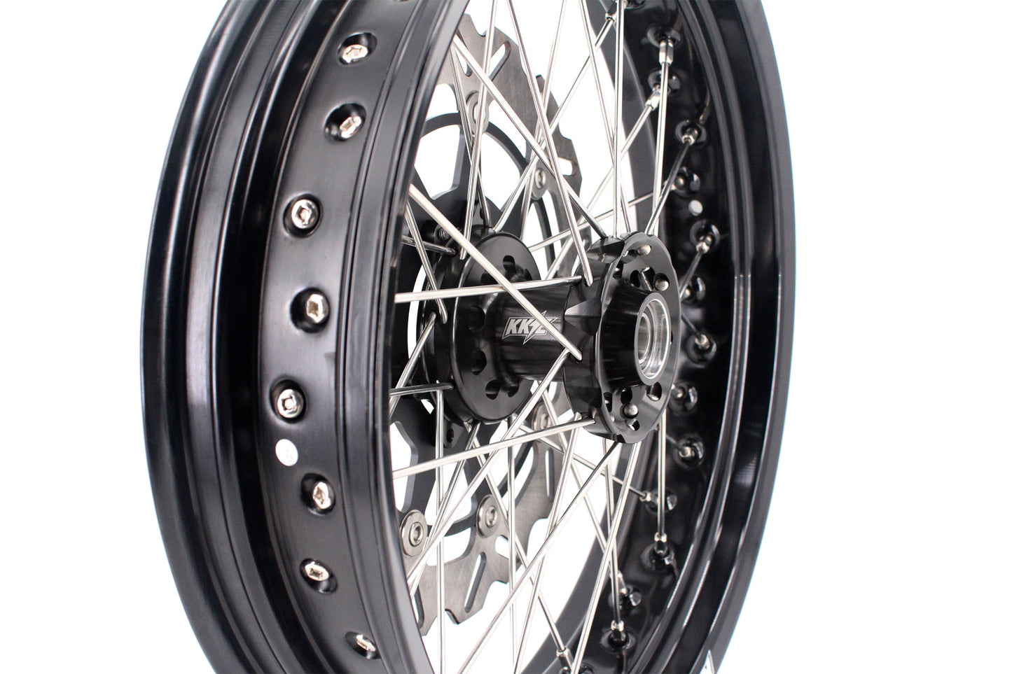KKE 17 inch Supermoto Wheels Rims for HONDA XR650L 1993-2024 Black Hub Discs