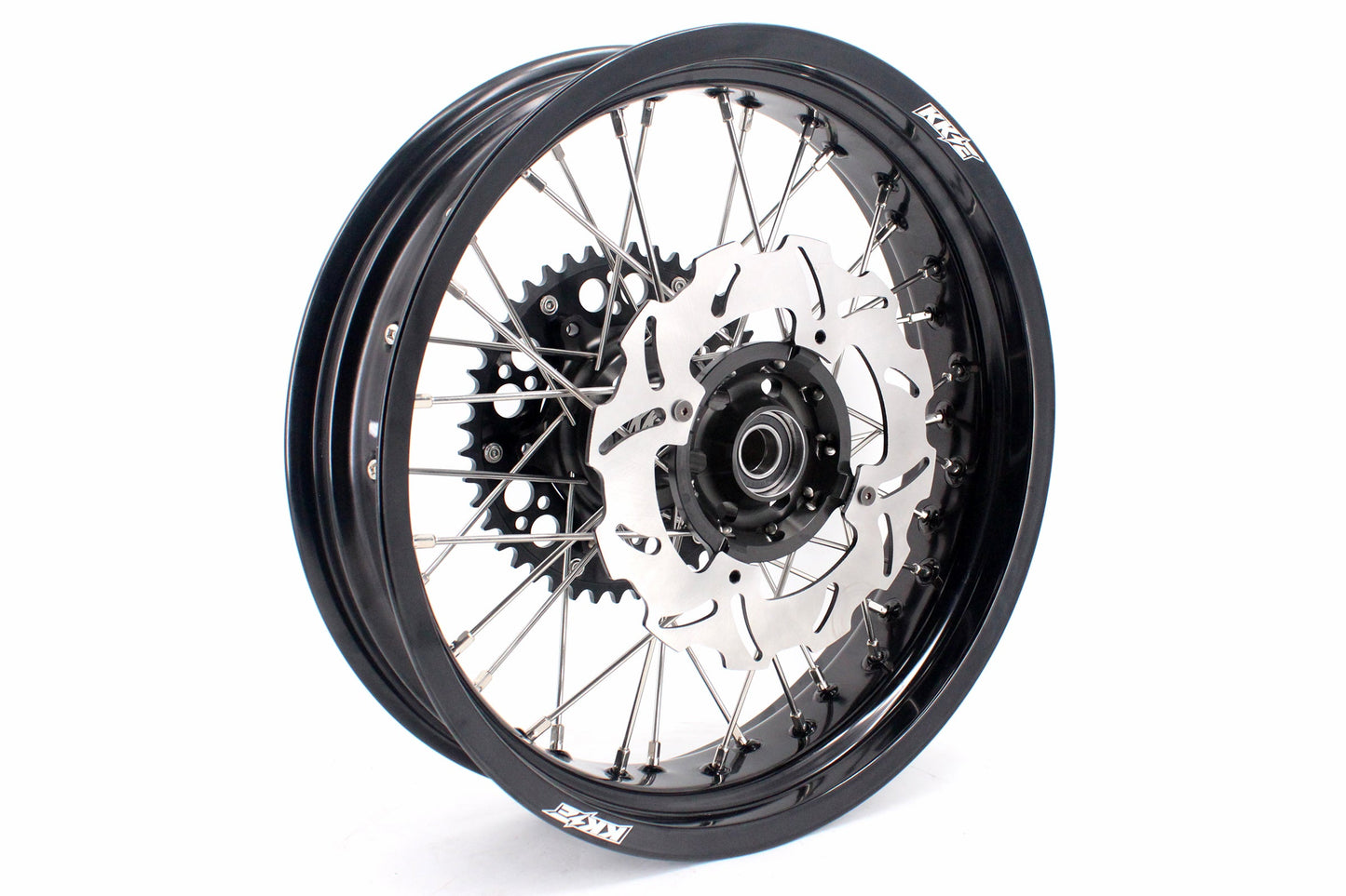 KKE 17 inch Supermoto Wheels Rims for HONDA XR650L 1993-2024 Black Hub Discs