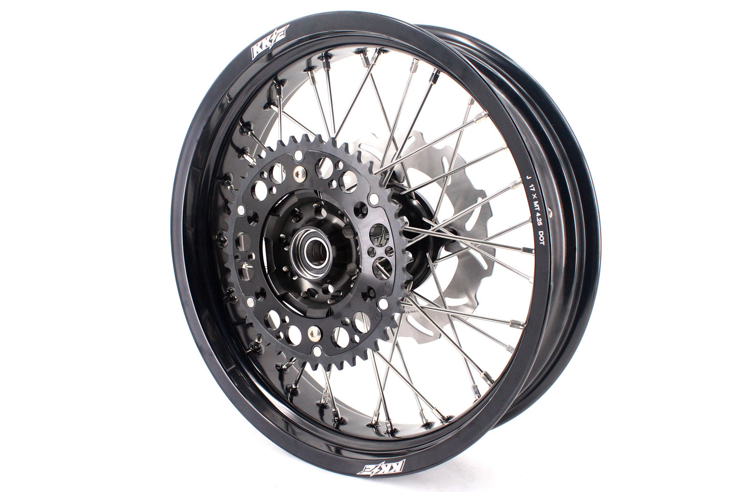 KKE 17 inch Supermoto Wheels Rims for HONDA XR650L 1993-2024 Black Hub Discs