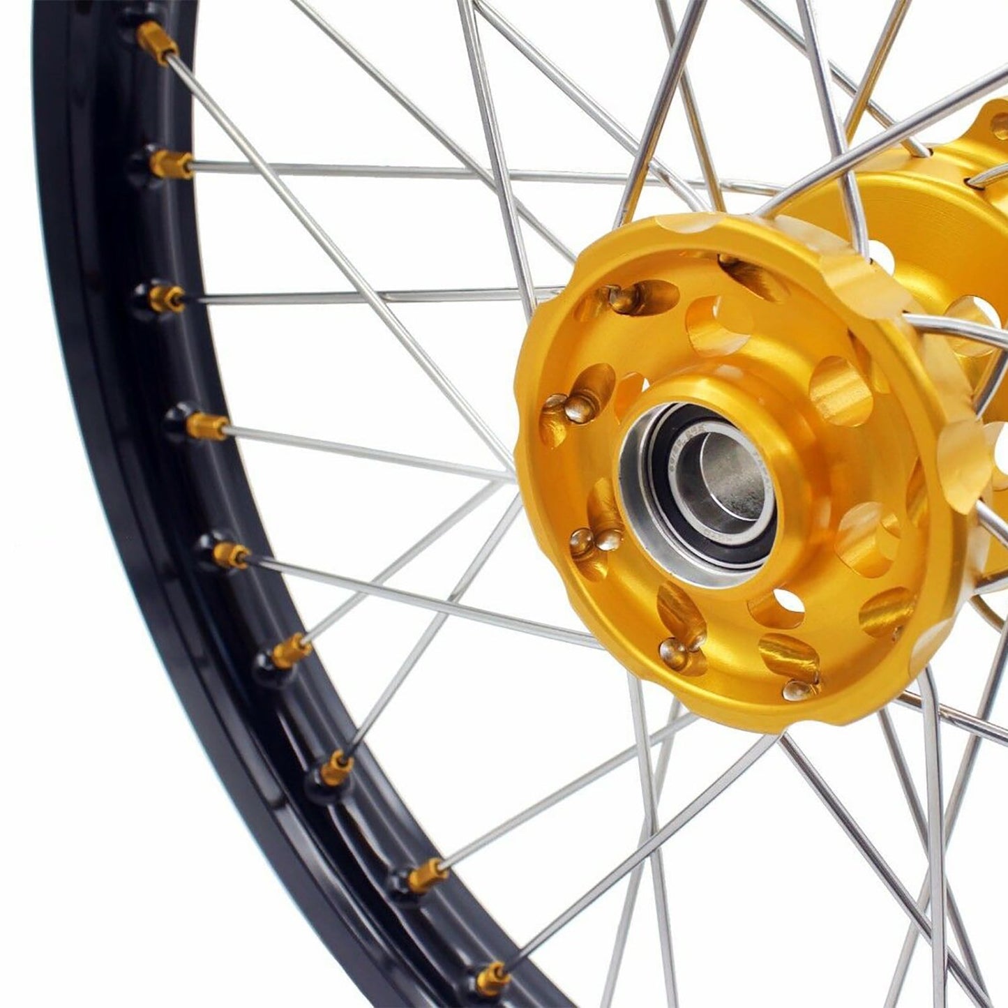 KKE 21 & 18 Enduro Rims for Suzuki RMZ250 2007-2022 RMZ450 2005 Gold Nipple