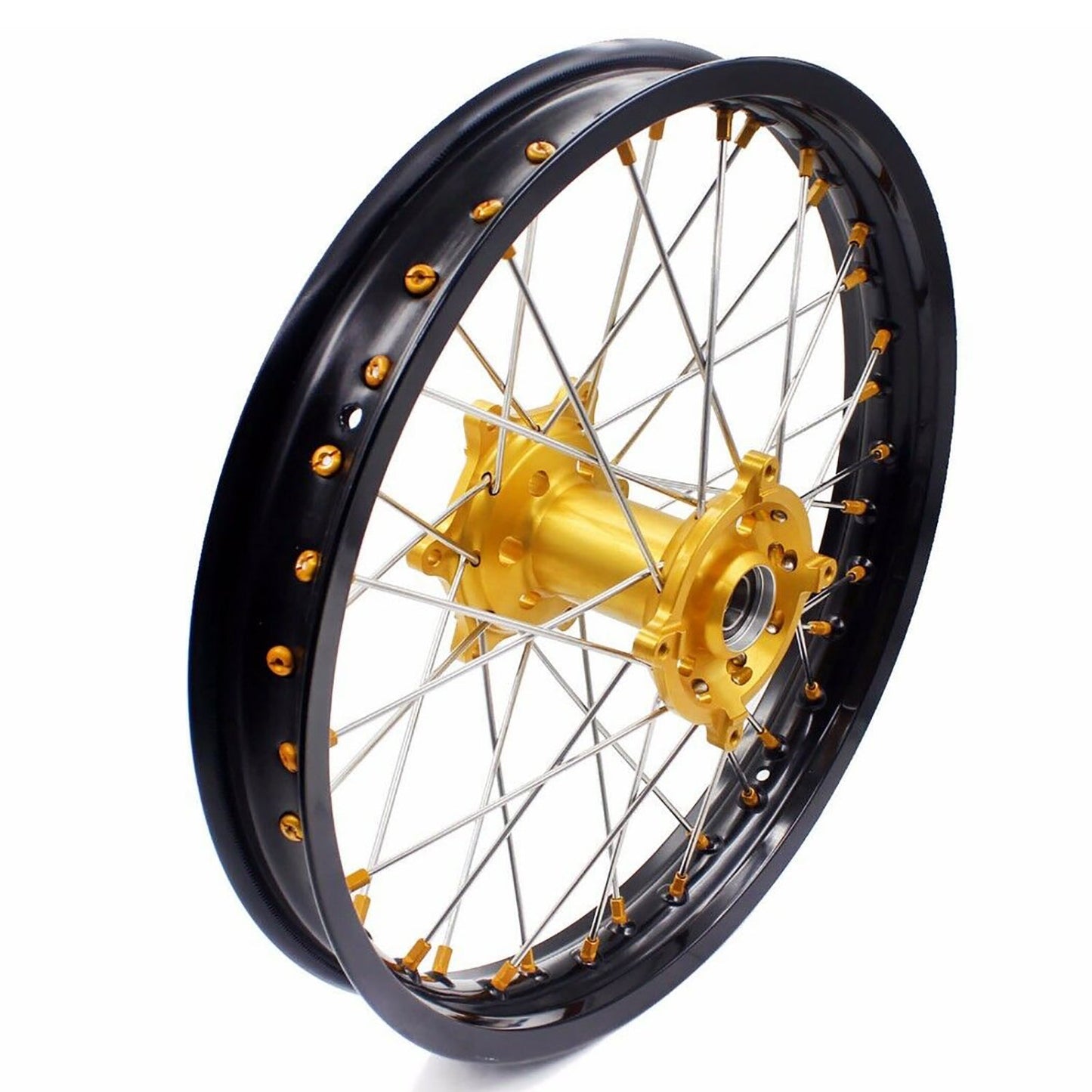 KKE 21 & 18 Enduro Rims for Suzuki RMZ250 2007-2022 RMZ450 2005 Gold Nipple