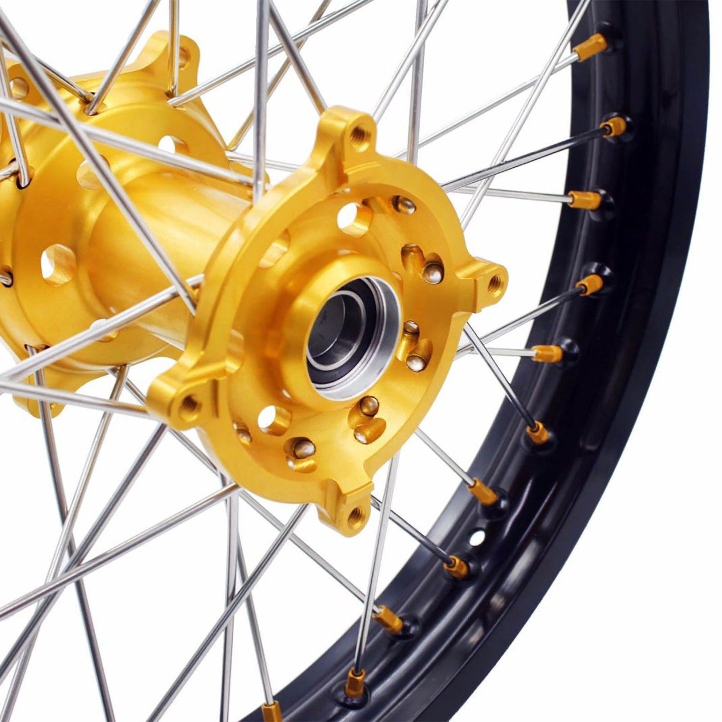 KKE 21 & 18 Enduro Rims for Suzuki RMZ250 2007-2022 RMZ450 2005 Gold Nipple