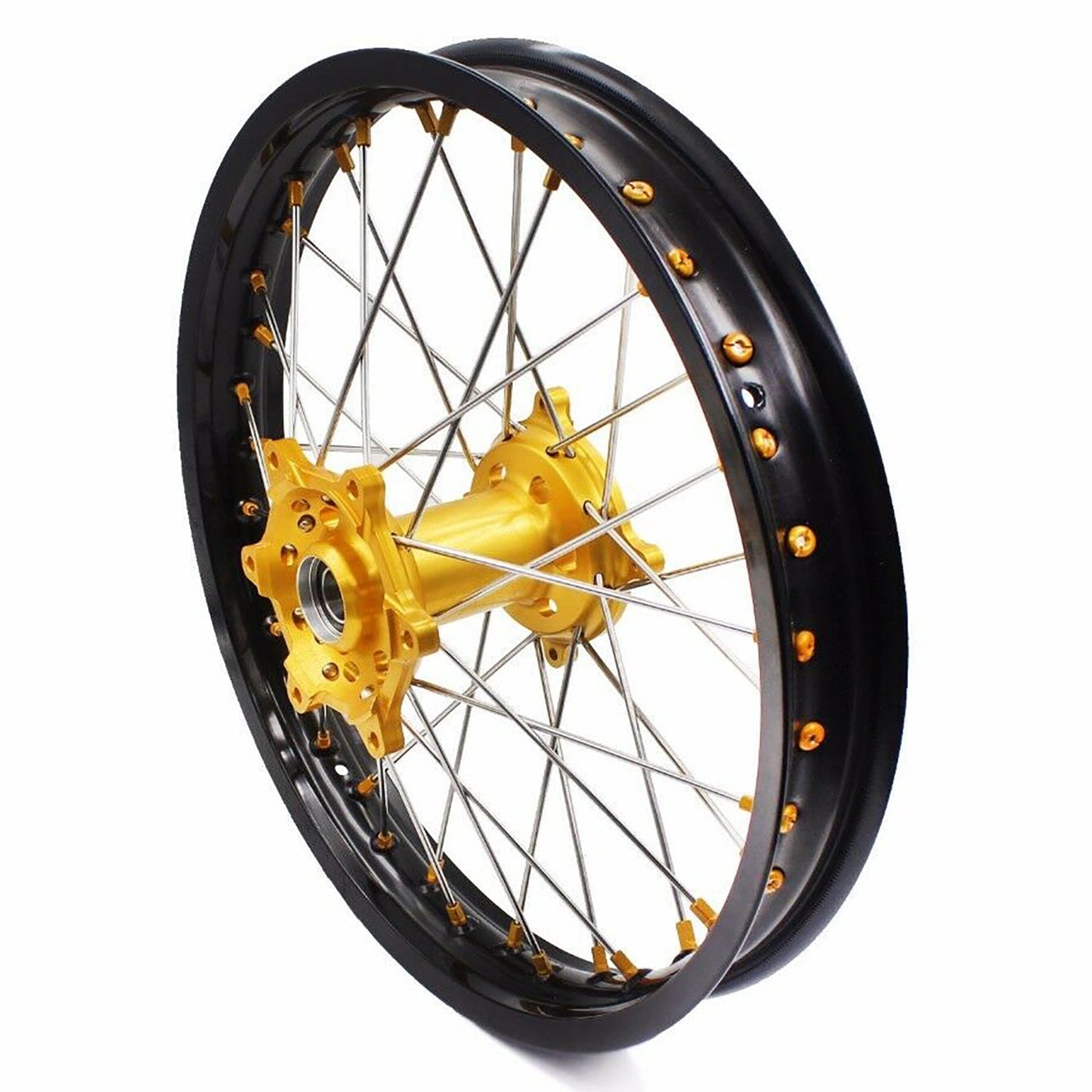 KKE 21 & 18 Enduro Rims for Suzuki RMZ250 2007-2022 RMZ450 2005 Gold Nipple