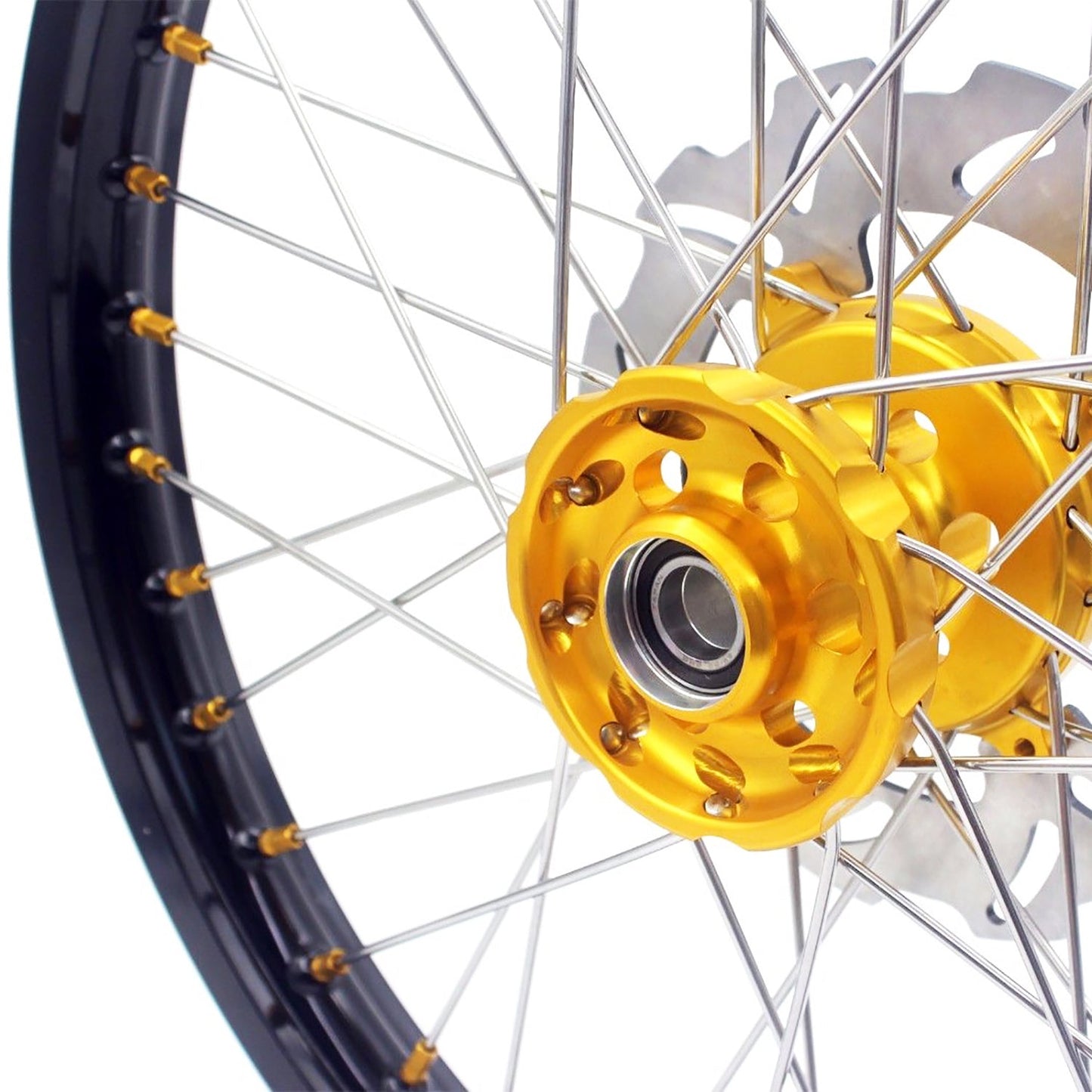 KKE 21 & 18 Enduro Rims for Suzuki RMZ250 2007-2022 RMZ450 2005 Gold Nipple