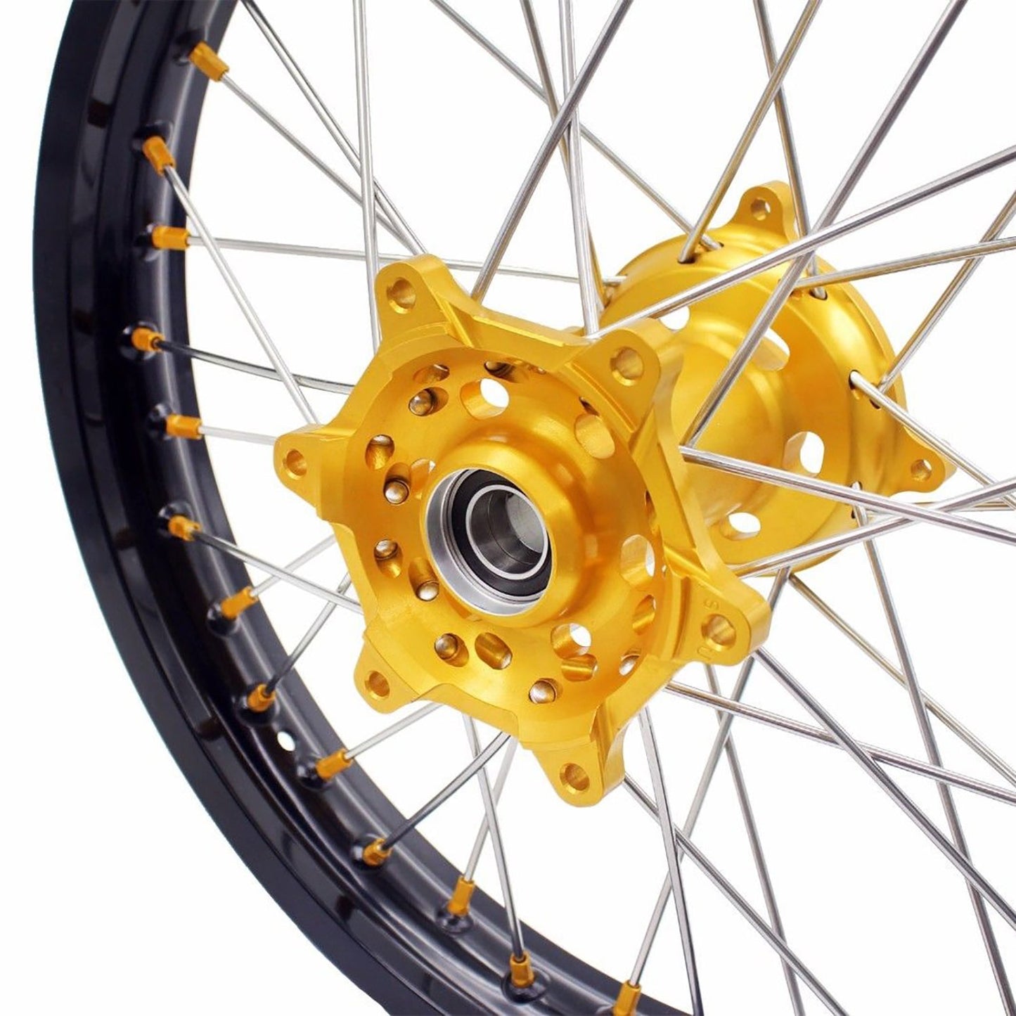 KKE 21 & 18 Enduro Rims for Suzuki RMZ250 2007-2022 RMZ450 2005 Gold Nipple