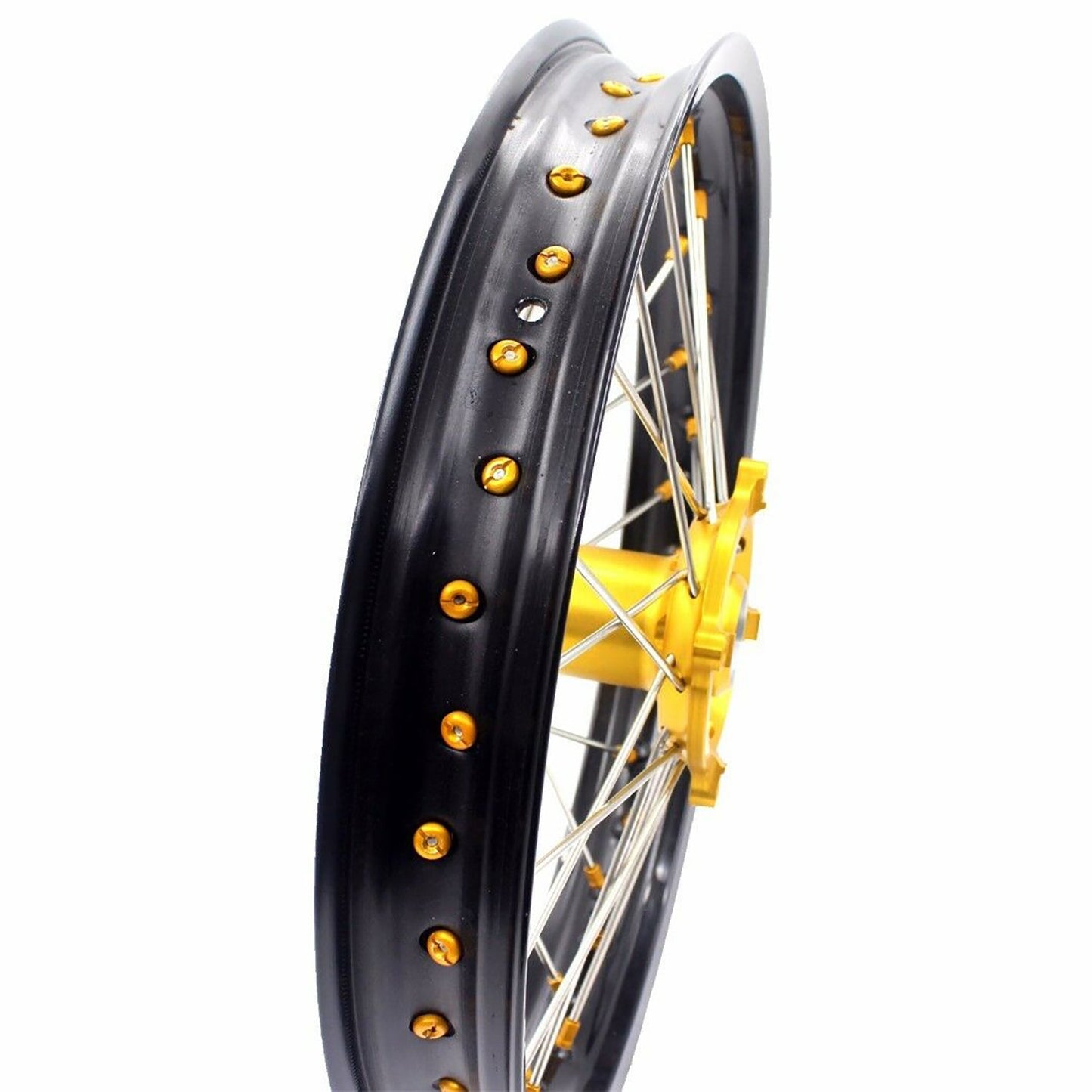 KKE 21 & 18 Enduro Rims for Suzuki RMZ250 2007-2022 RMZ450 2005 Gold Nipple