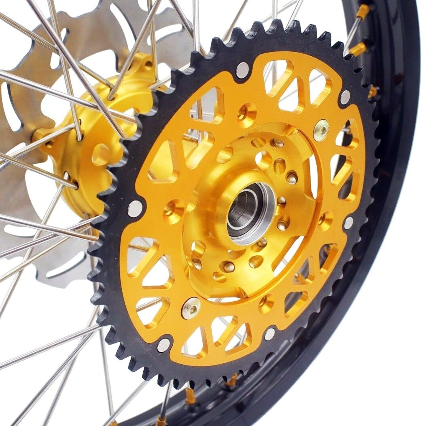 KKE 21 & 18 Enduro Rims for Suzuki RMZ250 2007-2022 RMZ450 2005 Gold Nipple