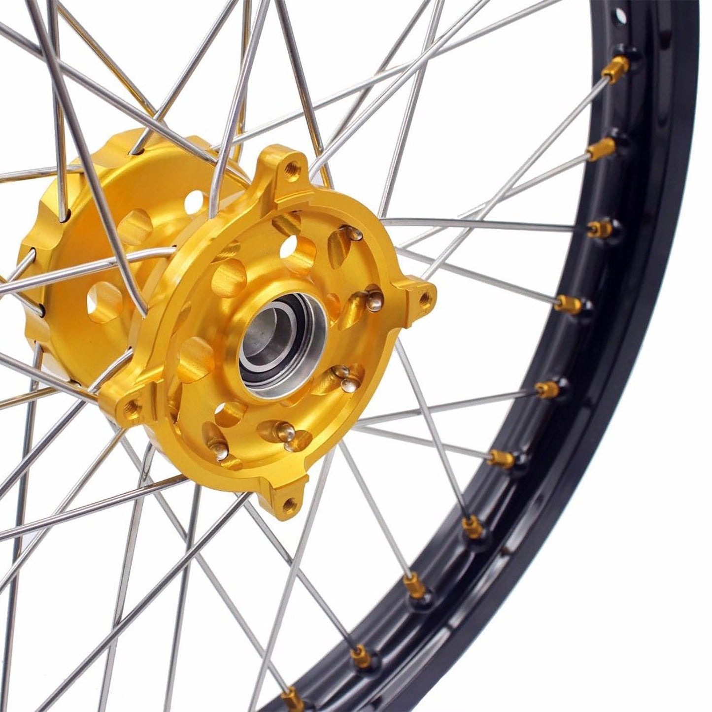 KKE 21 & 18 Enduro Rims for Suzuki RMZ250 2007-2022 RMZ450 2005 Gold Nipple