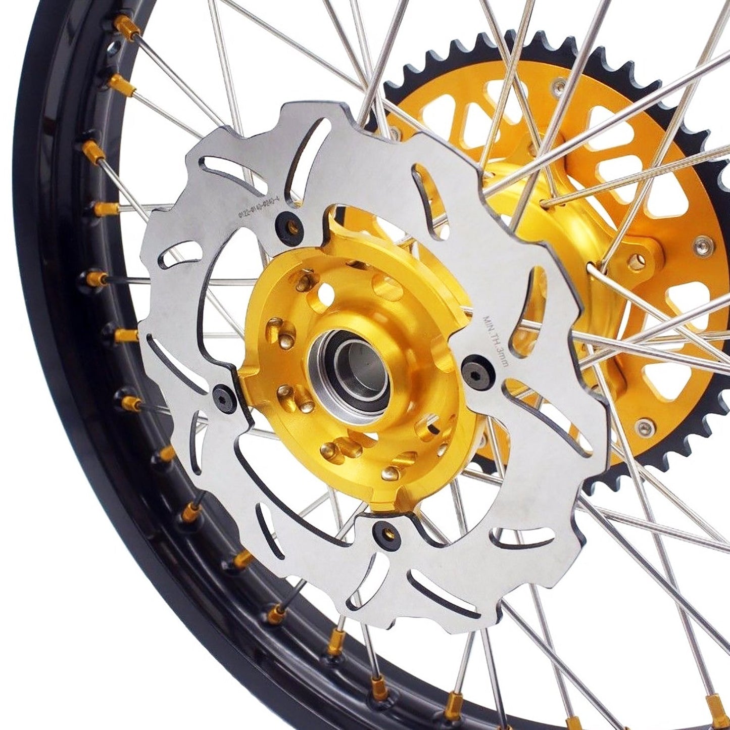 KKE 21 & 18 Enduro Rims for Suzuki RMZ250 2007-2022 RMZ450 2005 Gold Nipple