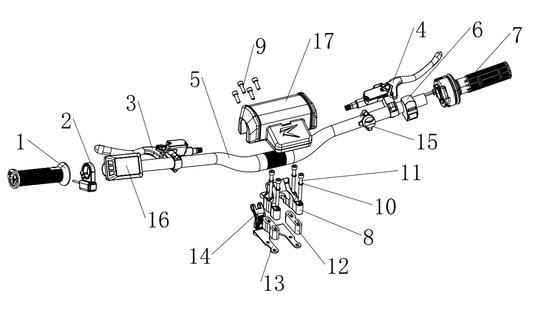 #16 Mini Dash Instrumental Dash/48-60V/G518/CAN communication/(with RAWRR metal label)/DE02-S model